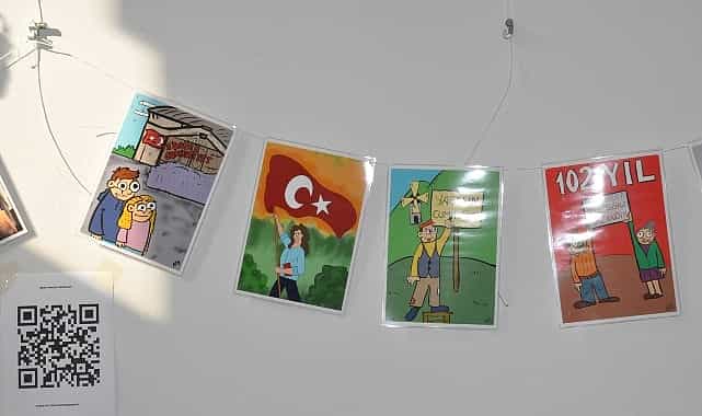 EÜ’de öğrencilerin kaleminden Cumhuriyet ve Atatürk karikatürleri sergilendi 1 eude ogrencilerin kaleminden cumhuriyet ve ataturk karikaturleri sergilendi