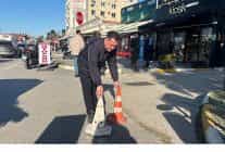 ayvalik belediyesi kaldirim isgallerine karsi denetimlerini surduruyor