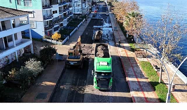 golcuk halidere sahil caddesine kapsamli yenileme