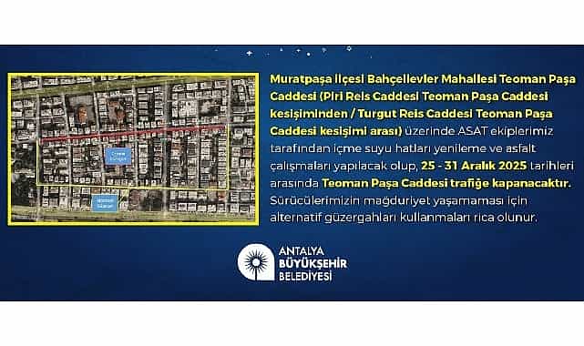 Teoman Paşa Caddesi’nin bir kısmı bir hafta trafiğe kapatılacak 1 teoman pasa caddesinin bir kismi bir hafta trafige kapatilacak