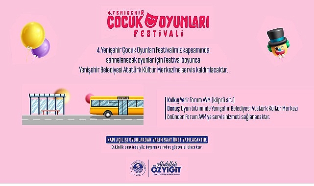 4. Yenişehir Çocuk Oyunları Festivali başlıyor 1 4 yenisehir cocuk oyunlari festivali basliyor