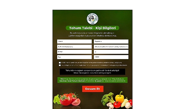 milas belediyesi talepte bulunan vatandaslara yerel tohum gonderiyor