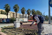 kemerde yesil alanlarda bakim calismasi