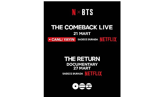 netflix ve hybe dunyaca unlu muzik grubu btsin geri donus canli performansini ve belgesel filmini duyurdu