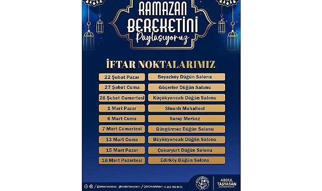 saray iftar sofralarinda bulusacak
