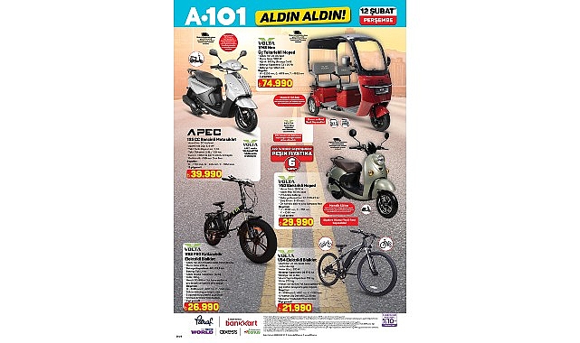 Şehir İçi Mobilite Seçenekleri 12 Şubat’ta A101’de 1 sehir ici mobilite secenekleri 12 subatta a101de