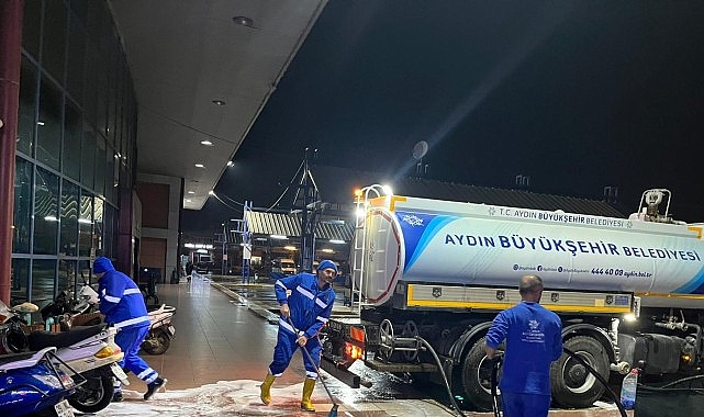 baskan cercioglundan bayram oncesi otobus terminallerinde temizleme calismasi
