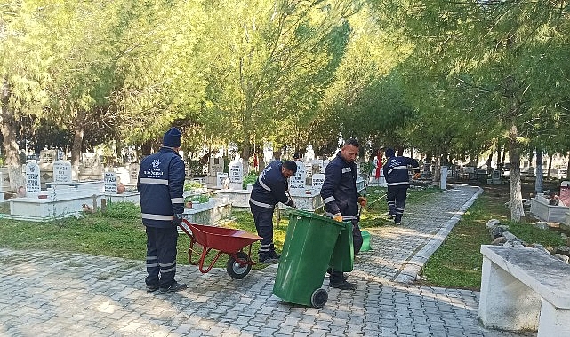 baskan cercioglundan mezarliklarda ramazan bayrami oncesi temizlik calismasi