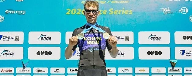 buyuksehir belediyespor bisiklet takimi sporcusu mustafa tarakcidan cifte sampiyonluk