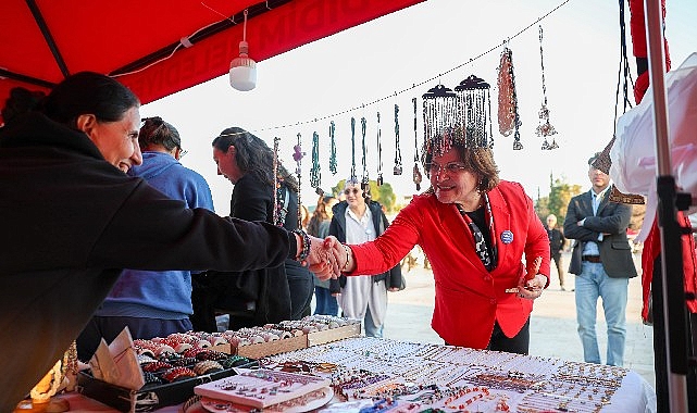 didimde emekci kadinlar pazari kent meydaninda acildi