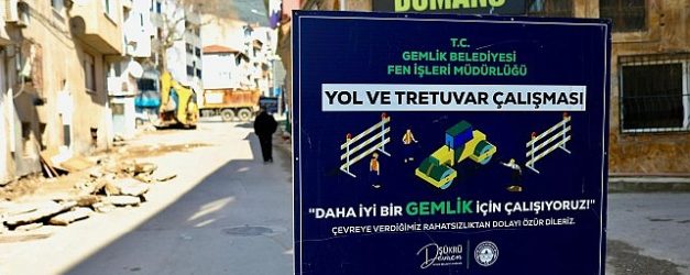 gemlikin koklu caddesinde onemli calisma