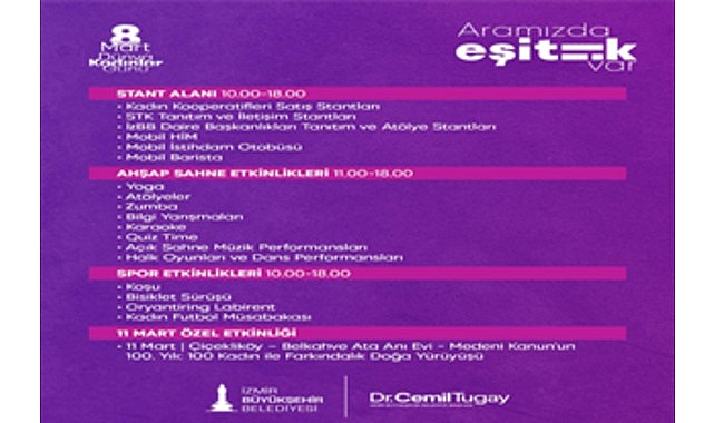 izmirde 8 mart aramizda esitlik var