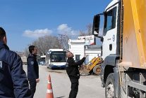 keciorende dronla hafriyat kamyonu denetimi