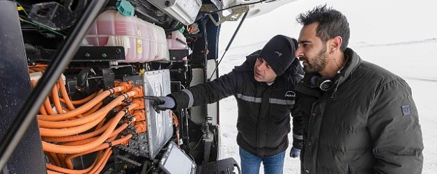 manin elektrikli otobusu lions coach e erzurum ve isvecte kar ve buza meydan okudu