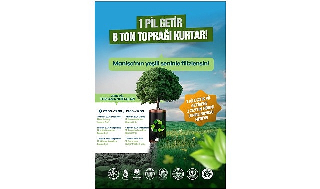 manisada cevre seferberligi yeniden basliyor atik pil getir zeytin fidanini al