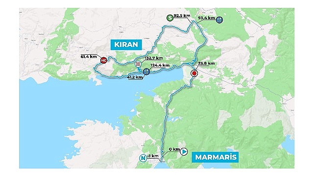 61 cumhurbaskanligi turkiye bisiklet turu 3 etap marmaris kiran kapsaminda trafige kapanacak yollar