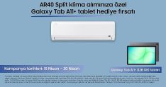 ar40 serisi klima alanlara galaxy tab a11 wi fi tablet hediye firsati