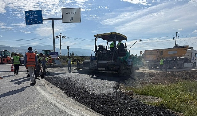 aydin buyuksehir belediyesi yol yapim ve yenileme calismalarina devam ediyor