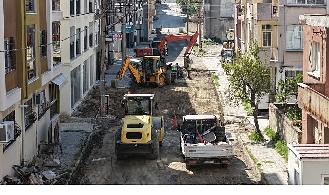 baskan cercioglundan sokede yol yenileme calismasi