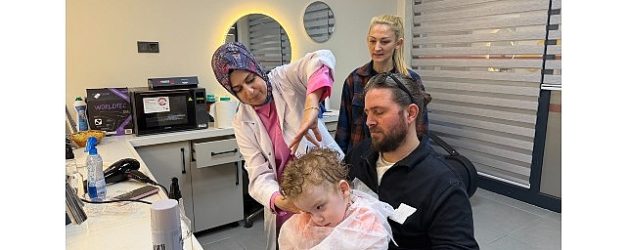 kaanin ilk sac kesimi tatli bir aniya donustu