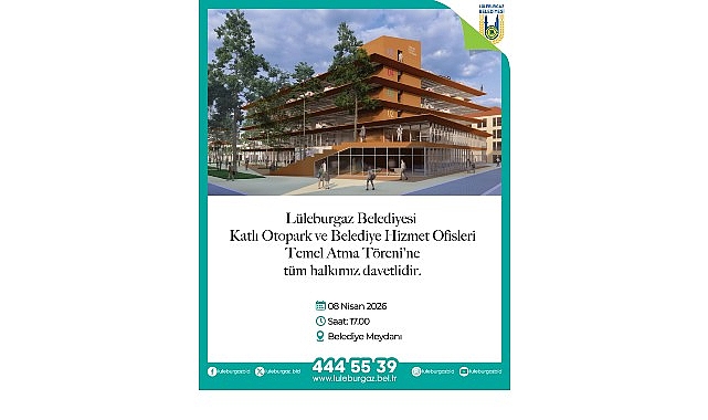 katli otopark ve belediye hizmet ofislerinin temeli atiliyor