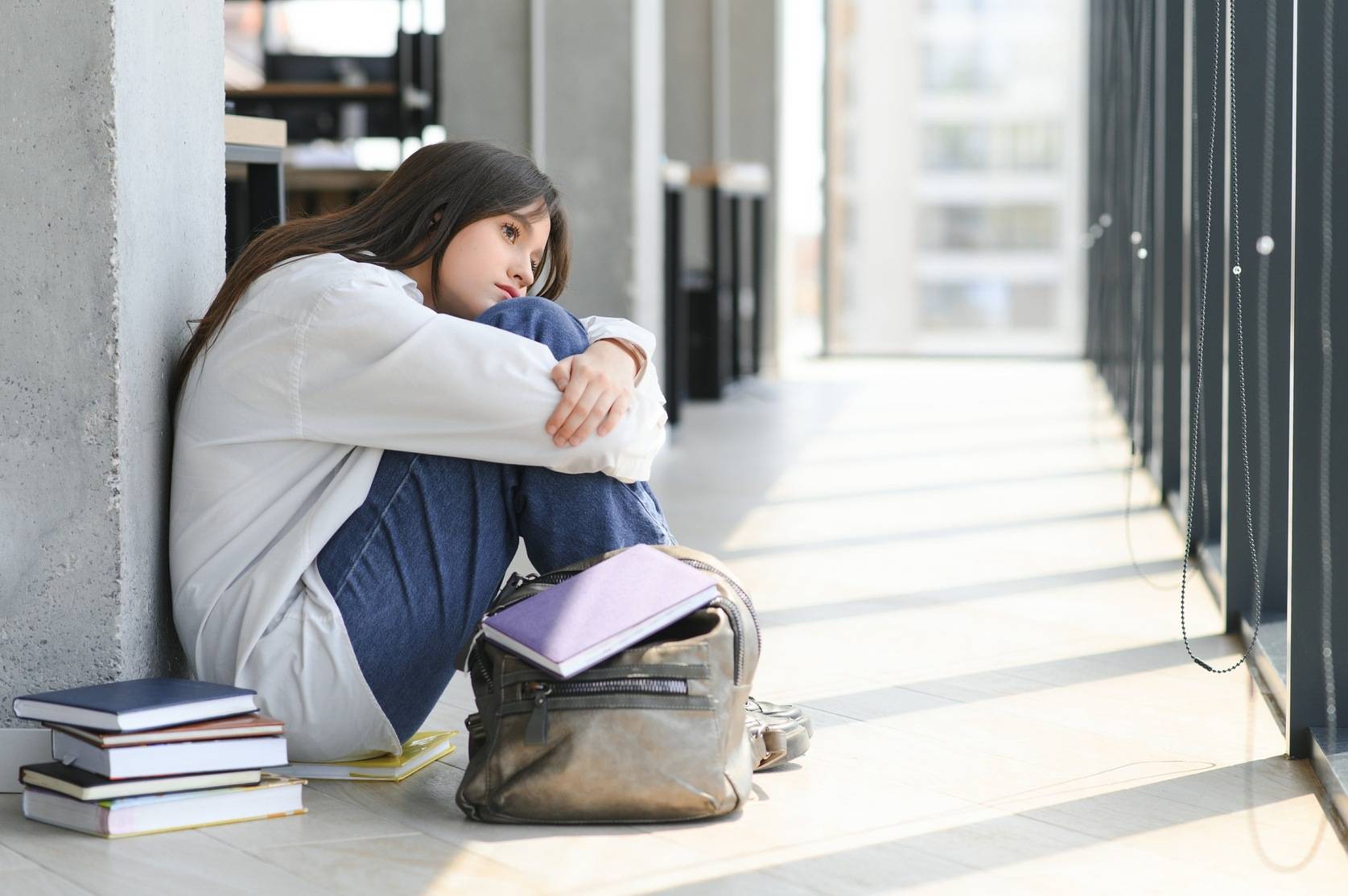 lonely sad schoolgirl while all 2