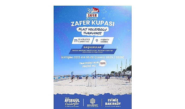 Bakırköy’de Zafer Bayramı coşkusu plaj voleybolu ve konserle yaşanacak 1 bakirkoyde zafer bayrami coskusu plaj voleybolu ve konserle yasanacak