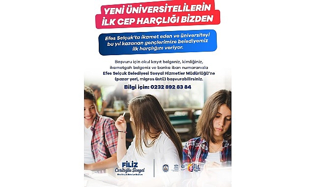 efes selcuk belediyesinden universiteli genclere ilk harclik destegi