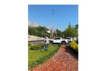 kemer ataturk caddesinde peyzaj calismasi